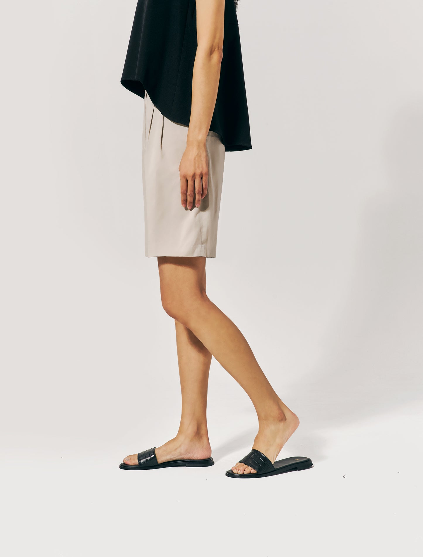 HH Croc Embossed Sandals in Black